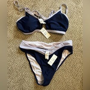 CUPSHE high waisted purple bikini XL top and bottom